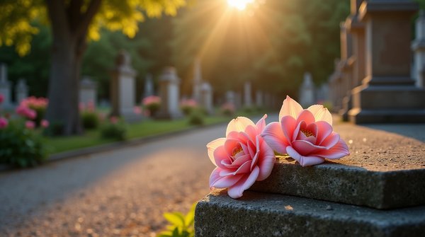 Des fleurs céramiques pour un hommage éternel au cimetière